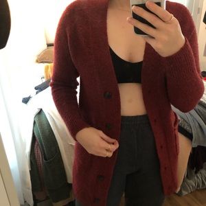 American Eagle Maroon/Red Cardigan